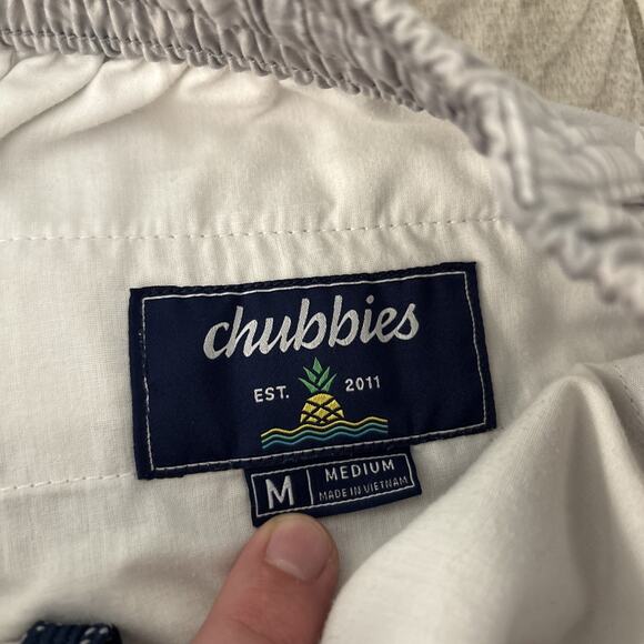 Chubbies Shorts Mens Sz M Gray Everywear 6" Floral Drawstring Zip Stretch - Picture 3 of 11